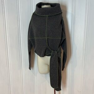 Montreal Designer Oversized Fleece Turtleneck Top – Boho Techno Chic | One Size